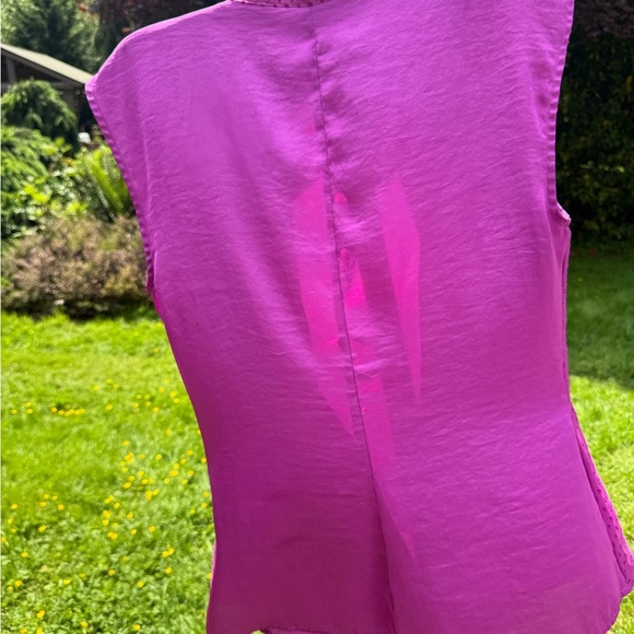 Calvin Klein Fuchsia Textured Blouse - Picture 3 of 6